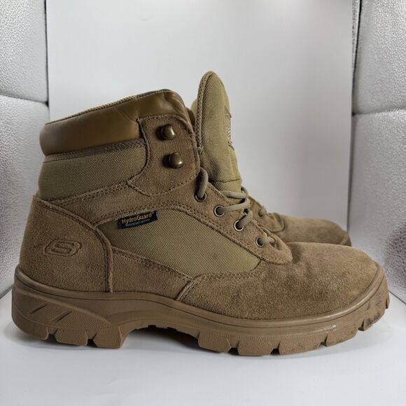 Skechers Tactical Work Boots Mens Size 11 Brown Waterproof Leather HidroGuard main image 4